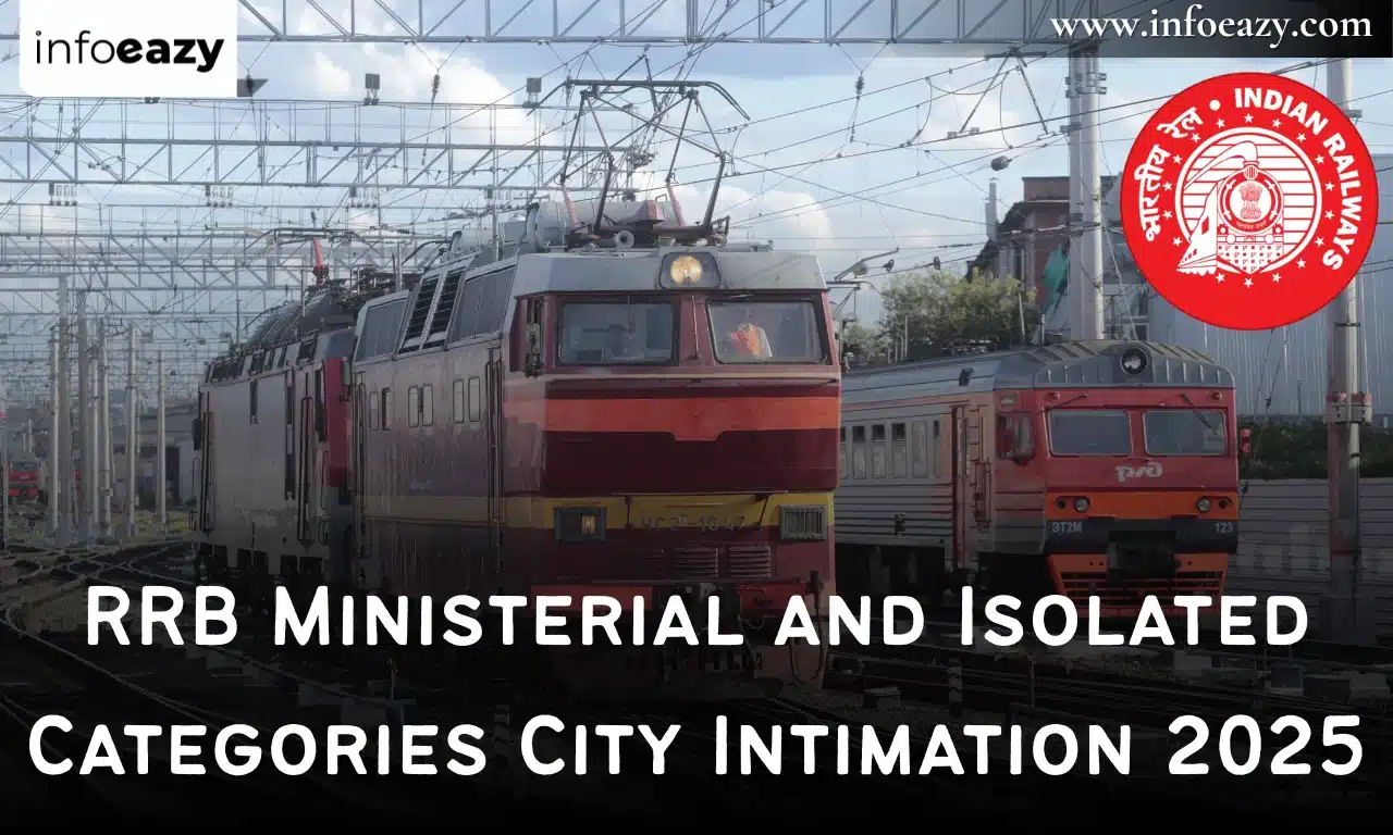 RRB Ministerial and Isolated Categories City Intimation